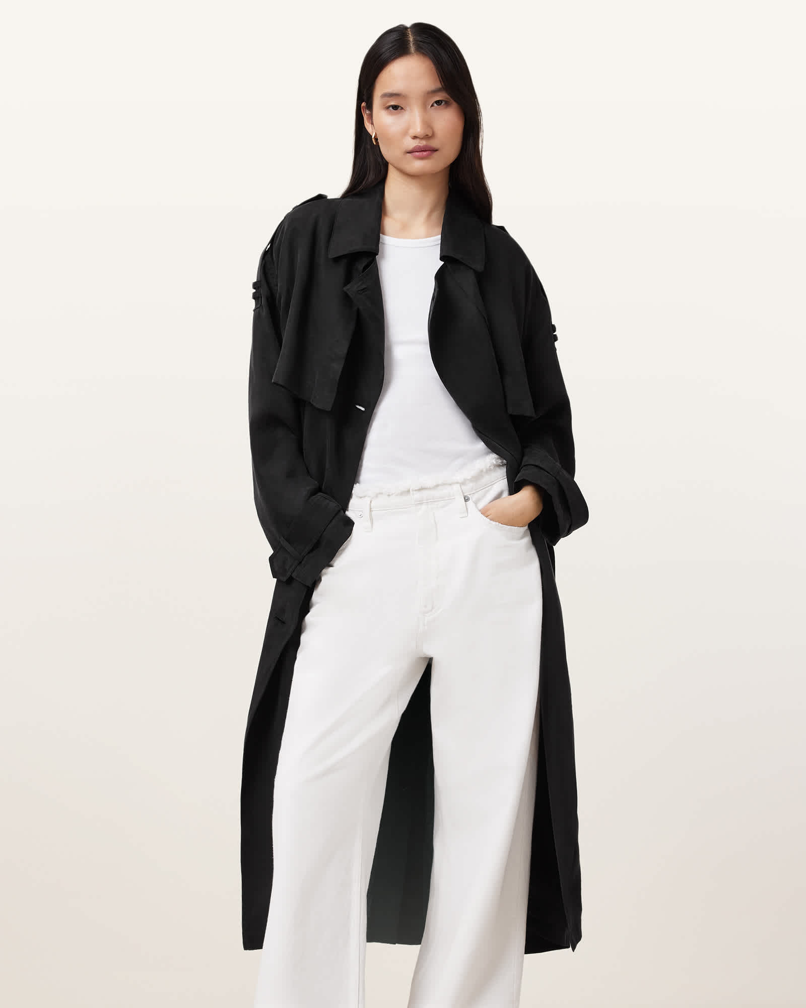 Beige מעיל טרנץ' לנשים Linnie Trench ALLSAINTS