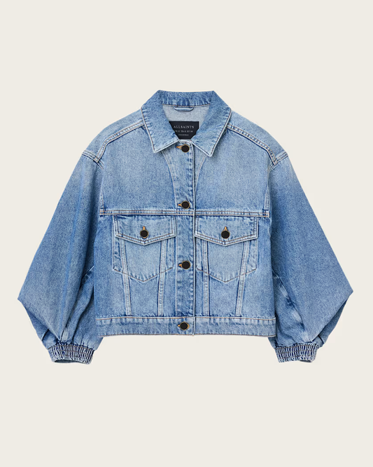 Beige ג'קט ג'ינס קרופ לנשים Luca ALLSAINTS