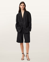 Black מכנסיים קצרים מחויטים לנשים Charley Pleated ALLSAINTS