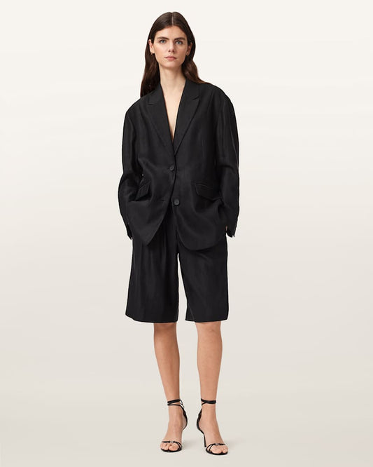 Black מכנסיים קצרים מחויטים לנשים Charley Pleated ALLSAINTS