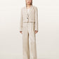 Antique White בלייזר קרופ מחויט לנשים Helena ALLSAINTS