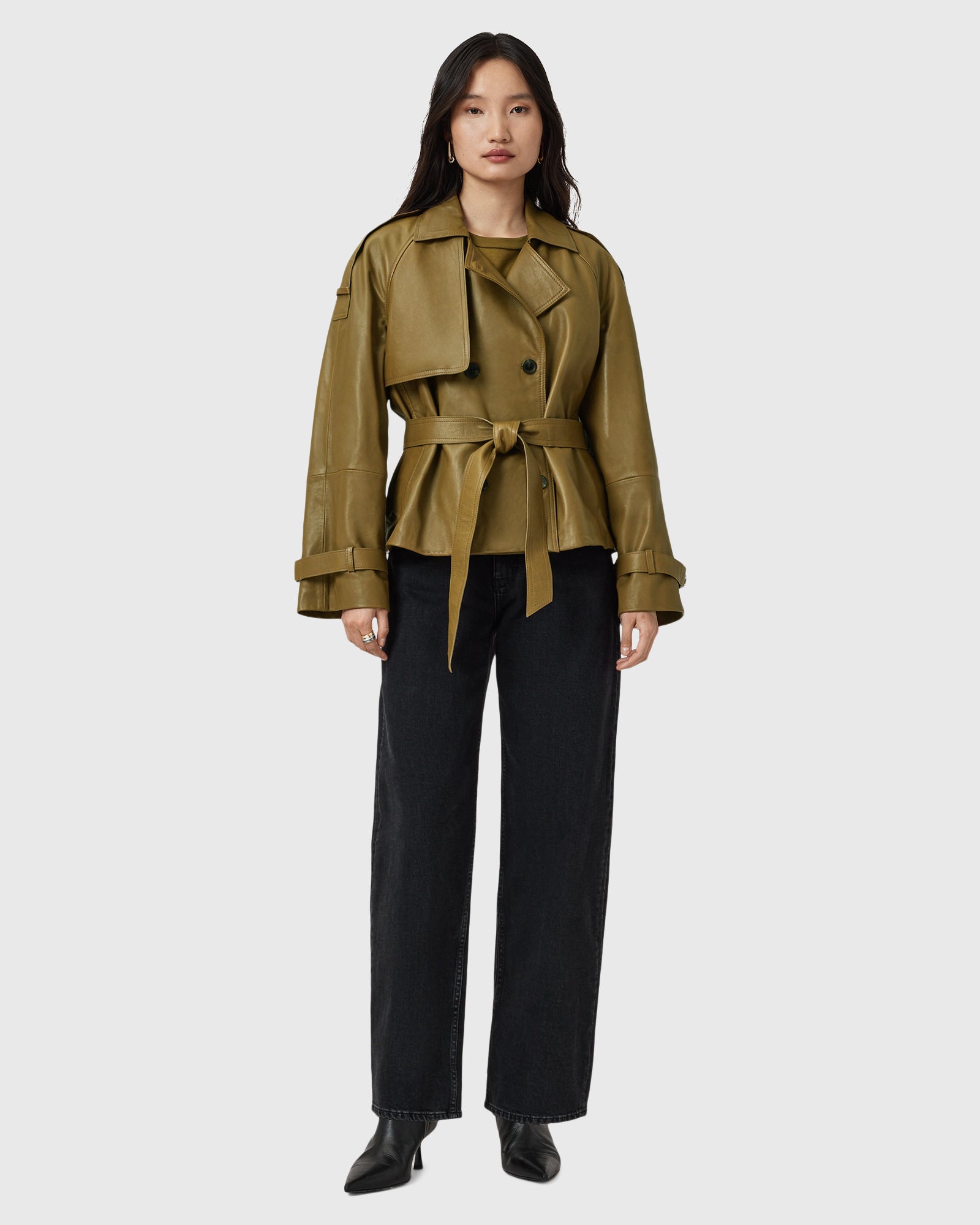 Lavender ג'קט עור לנשים Reed ALLSAINTS