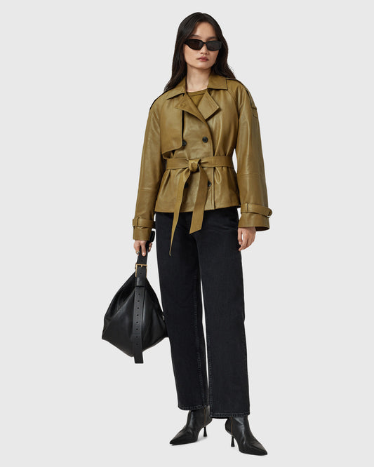 Lavender ג'קט עור לנשים Reed ALLSAINTS