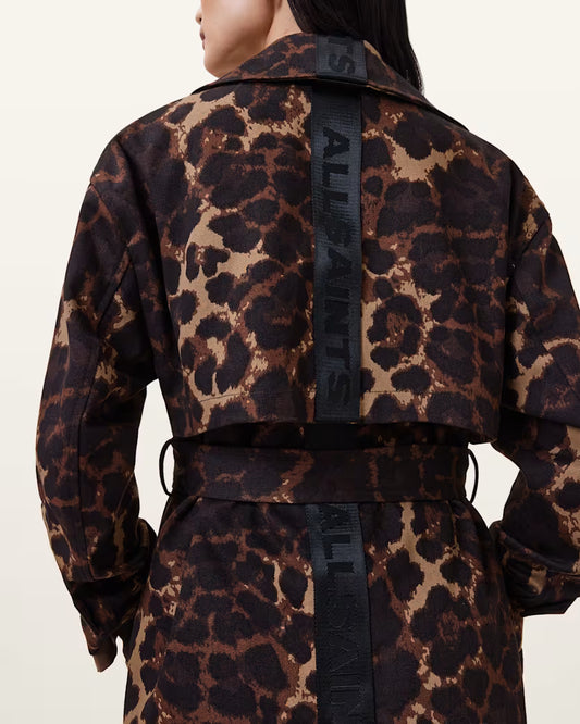 Antique White מעיל טרנץ' מנומר לנשים Abel ALLSAINTS