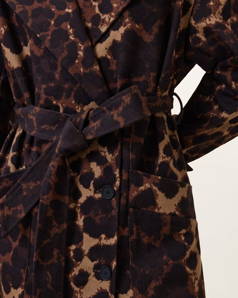 Black מעיל טרנץ' מנומר לנשים Abel ALLSAINTS