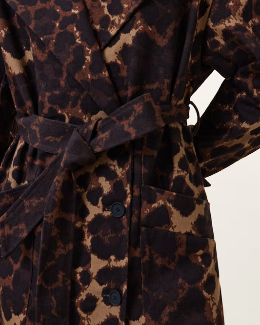 Black מעיל טרנץ' מנומר לנשים Abel ALLSAINTS