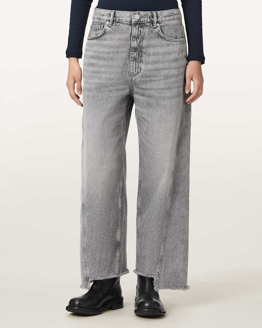 Antique White ג'ינס ארוך לנשים Fox - Loose Fit ALLSAINTS