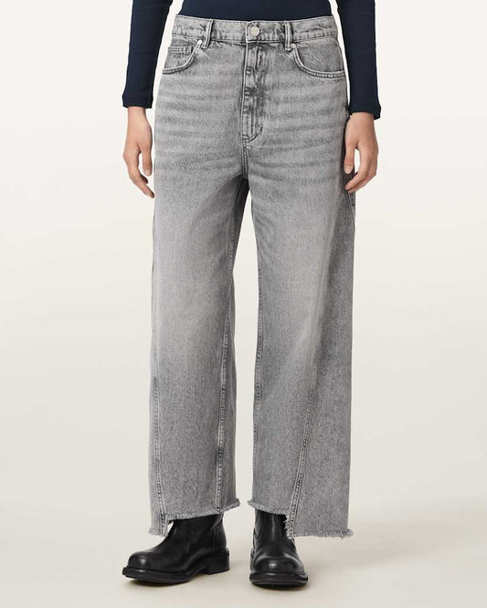 Antique White ג'ינס ארוך לנשים Fox - Loose Fit ALLSAINTS
