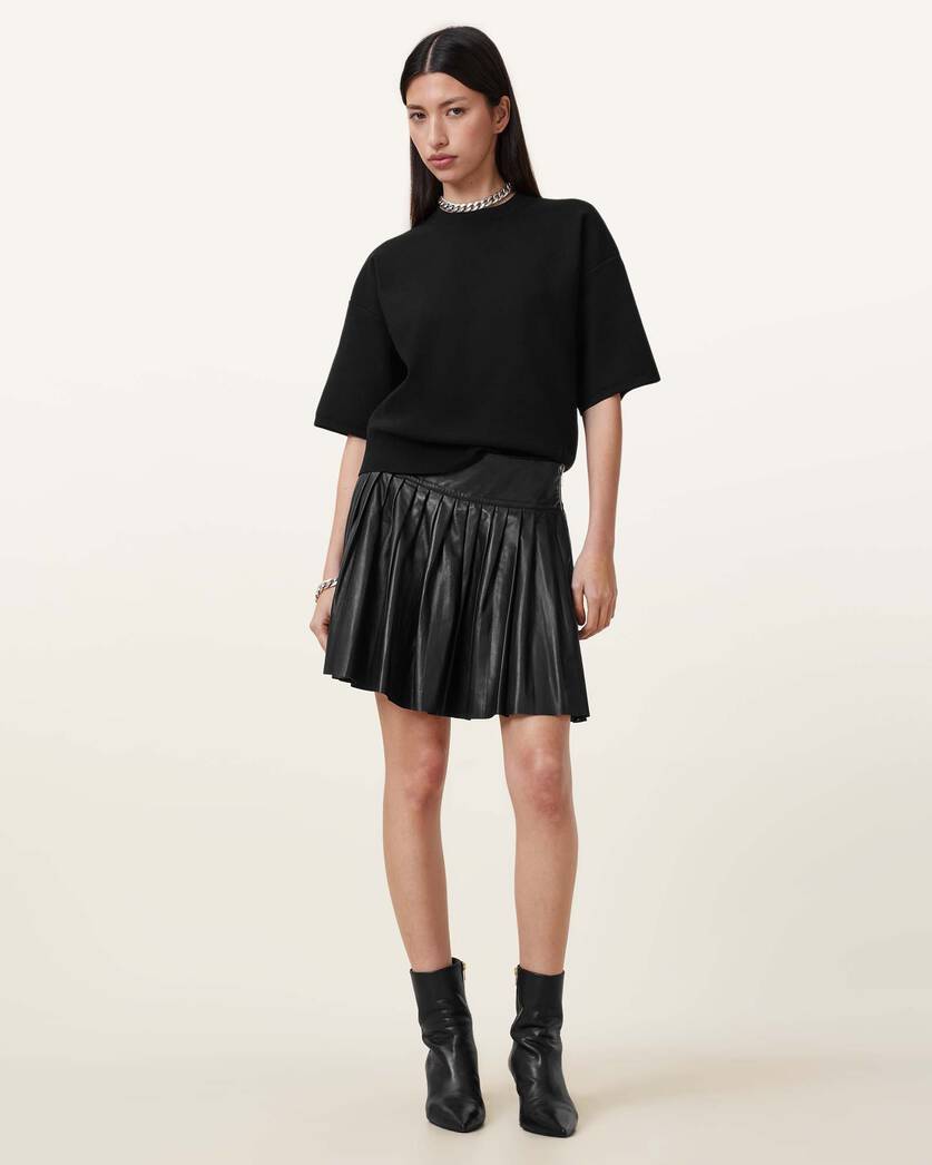 Antique White טי שירט סריג קצרה לנשים Remi ALLSAINTS