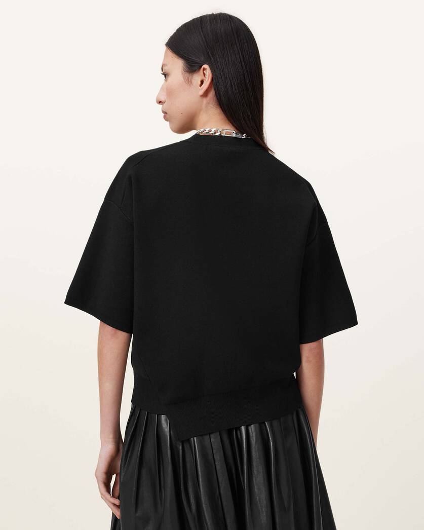 Beige טי שירט סריג קצרה לנשים Remi ALLSAINTS