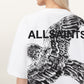 White Smoke טי שירט קצרה לנשים Swoop Amelie ALLSAINTS