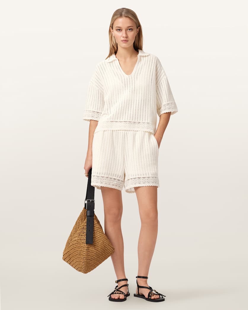 Seashell מכנסיים קצרים לנשים Elma Crochet Short ALLSAINTS