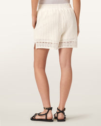 Antique White מכנסיים קצרים לנשים Elma Crochet Short ALLSAINTS