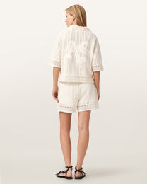 Antique White מכנסיים קצרים לנשים Elma Crochet Short ALLSAINTS