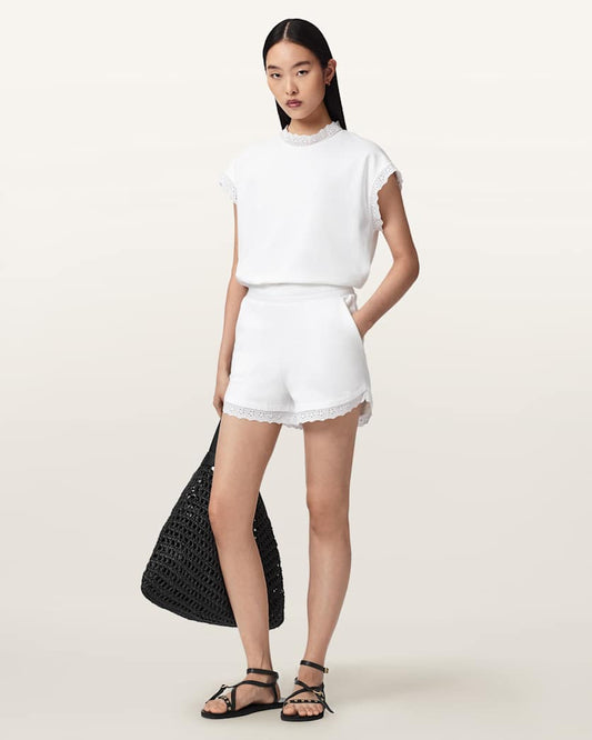 Seashell מכנסיים קצרים לנשים Lele Lace Short ALLSAINTS