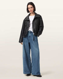 Seashell ג׳ינס לנשים Haze Pleated - Wide Leg ALLSAINTS