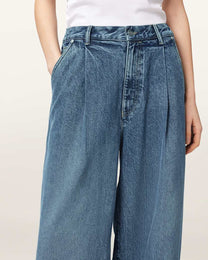 Slate Gray ג׳ינס לנשים Haze Pleated - Wide Leg ALLSAINTS