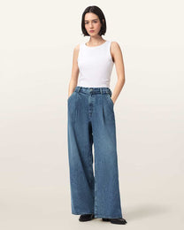 Seashell ג׳ינס לנשים Haze Pleated - Wide Leg ALLSAINTS