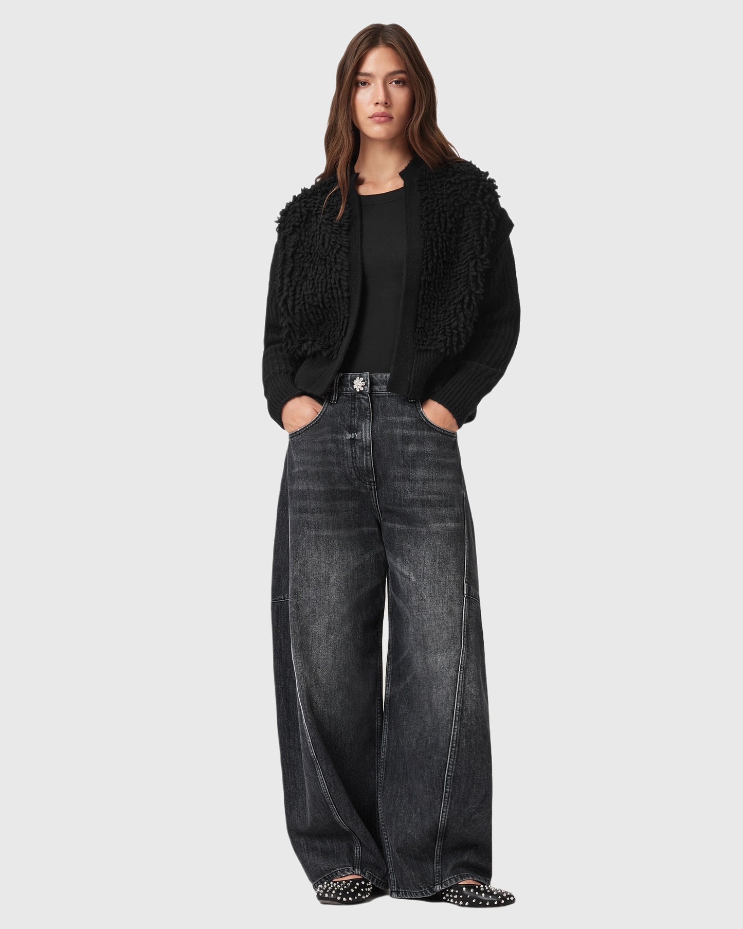 Dark Slate Gray קרדיגן לנשים Elias ALLSAINTS