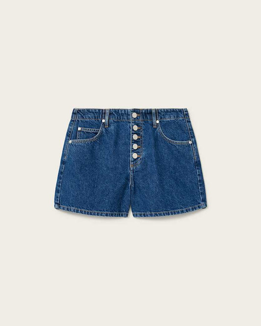 Midnight Blue ג'ינס קצר לנשים Tay Denim Short ALLSAINTS