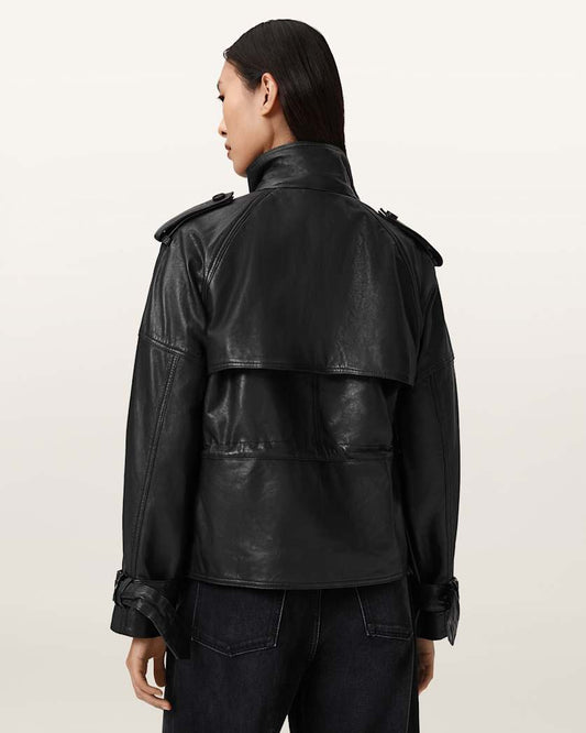 Black ג'קט עור לנשים Biker Jacket ALLSAINTS