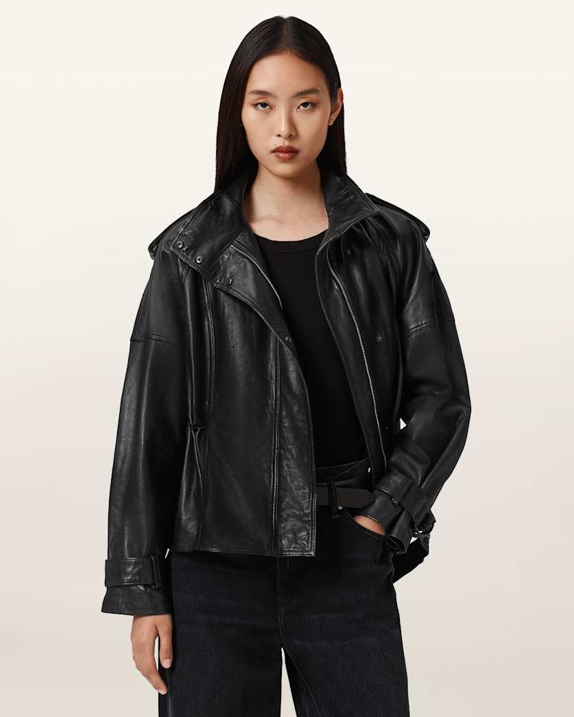 Seashell ג'קט עור לנשים Biker Jacket ALLSAINTS