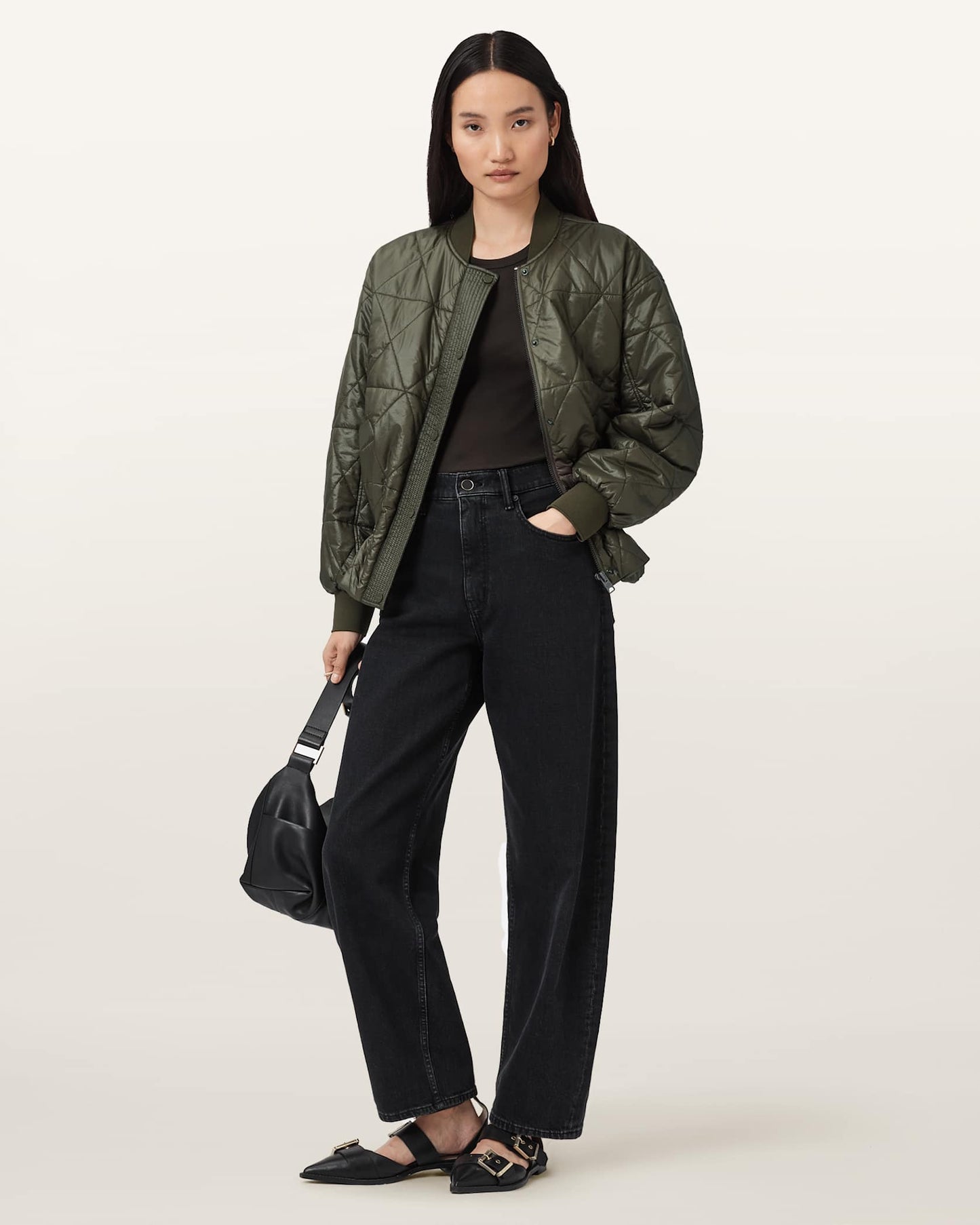 Dark Slate Gray ג'קט לנשים Alii Bomber ALLSAINTS