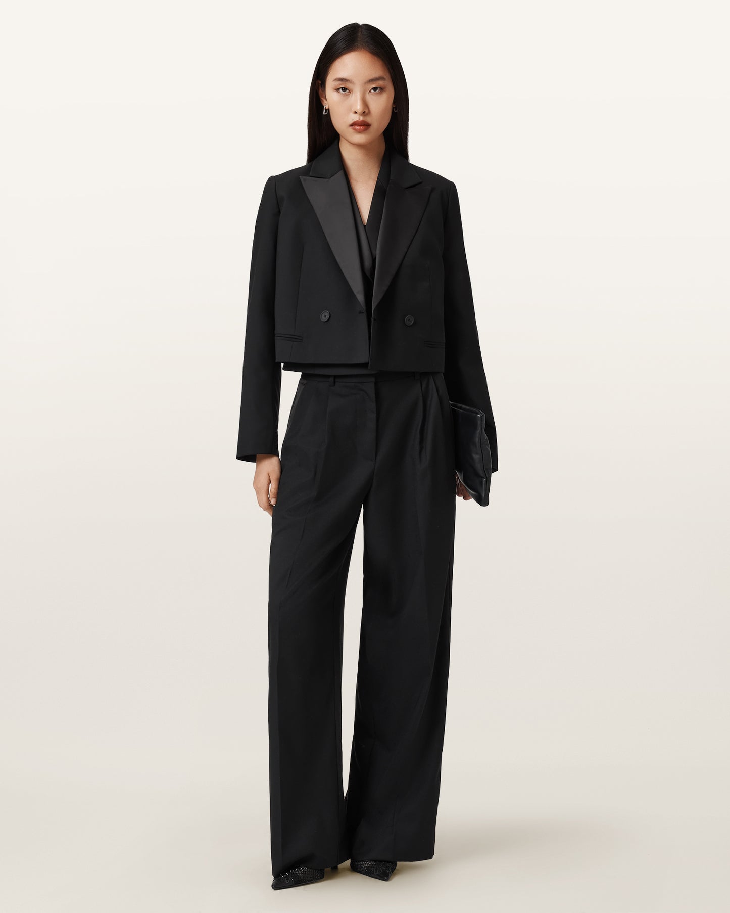 Black מכנסיים ארוכים לנשים Noa ALLSAINTS