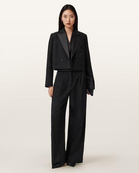 Black מכנסיים ארוכים לנשים Noa ALLSAINTS