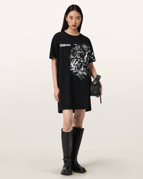 Antique White שמלת מיני לנשים Zaya Tee Dress ALLSAINTS