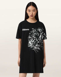 Black שמלת מיני לנשים Zaya Tee Dress ALLSAINTS