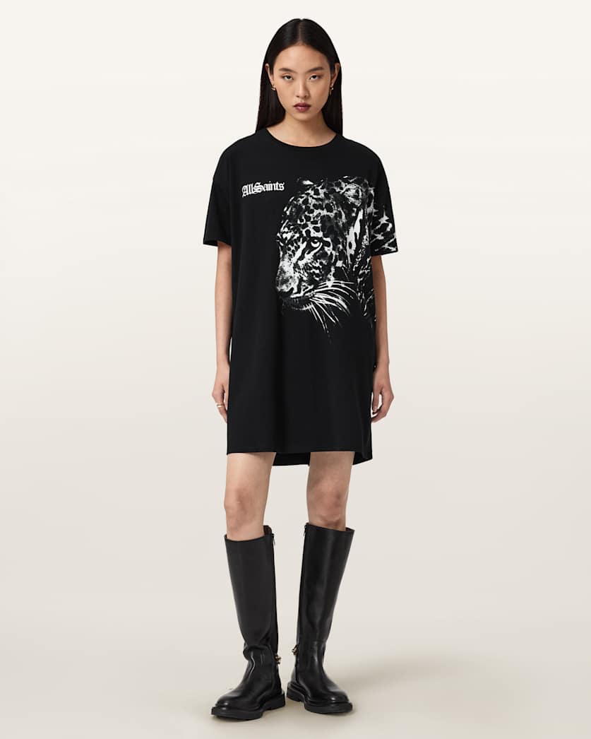 Antique White שמלת מיני לנשים Zaya Tee Dress ALLSAINTS