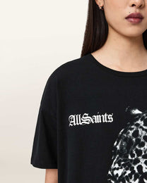 Black שמלת מיני לנשים Zaya Tee Dress ALLSAINTS