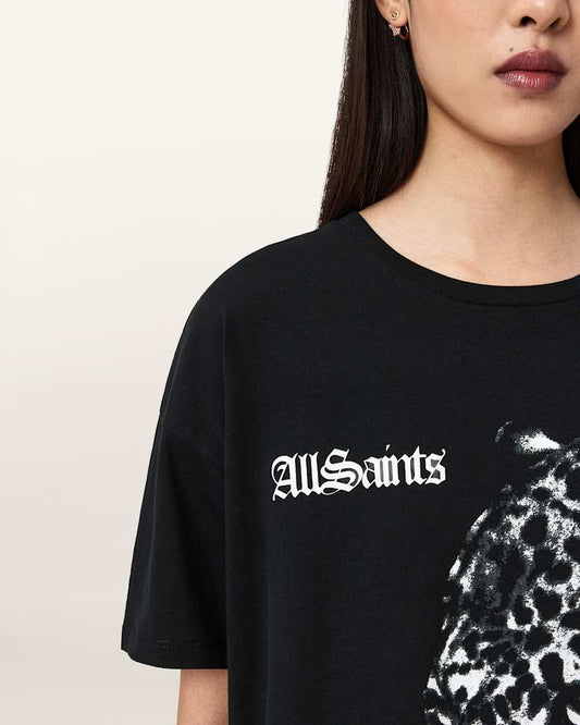 Black שמלת מיני לנשים Zaya Tee Dress ALLSAINTS