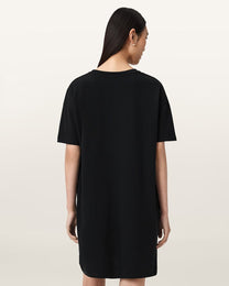 Black שמלת מיני לנשים Zaya Tee Dress ALLSAINTS