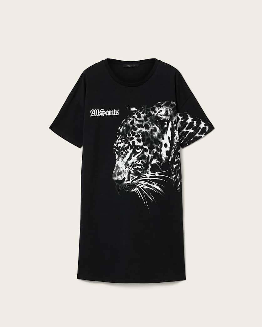 Black שמלת מיני לנשים Zaya Tee Dress ALLSAINTS