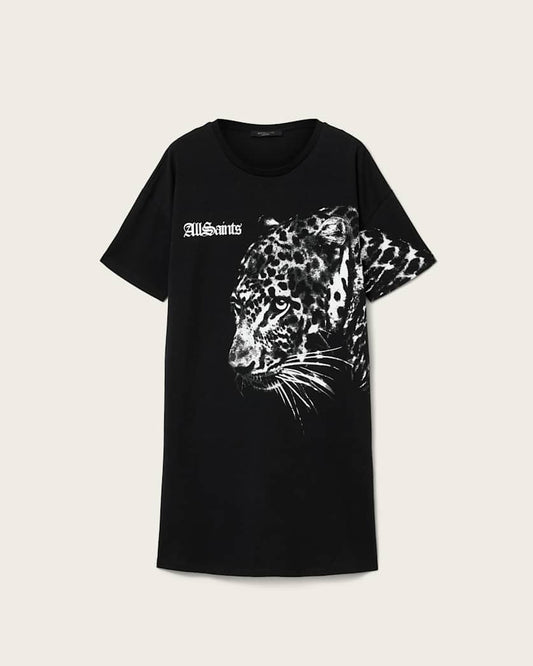 Black שמלת מיני לנשים Zaya Tee Dress ALLSAINTS
