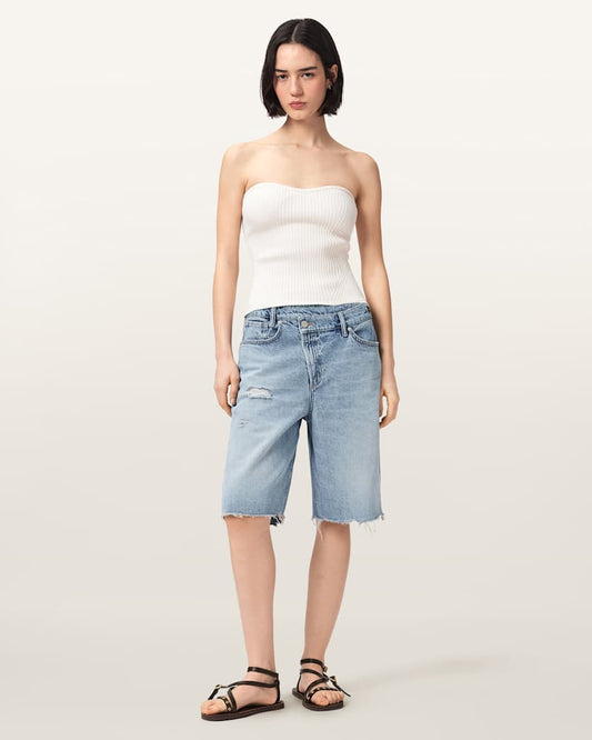 Seashell מכנסי ג׳ינס קצרים לנשים Aki Crossover ALLSAINTS