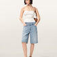 Antique White מכנסי ג׳ינס קצרים לנשים Aki Crossover ALLSAINTS
