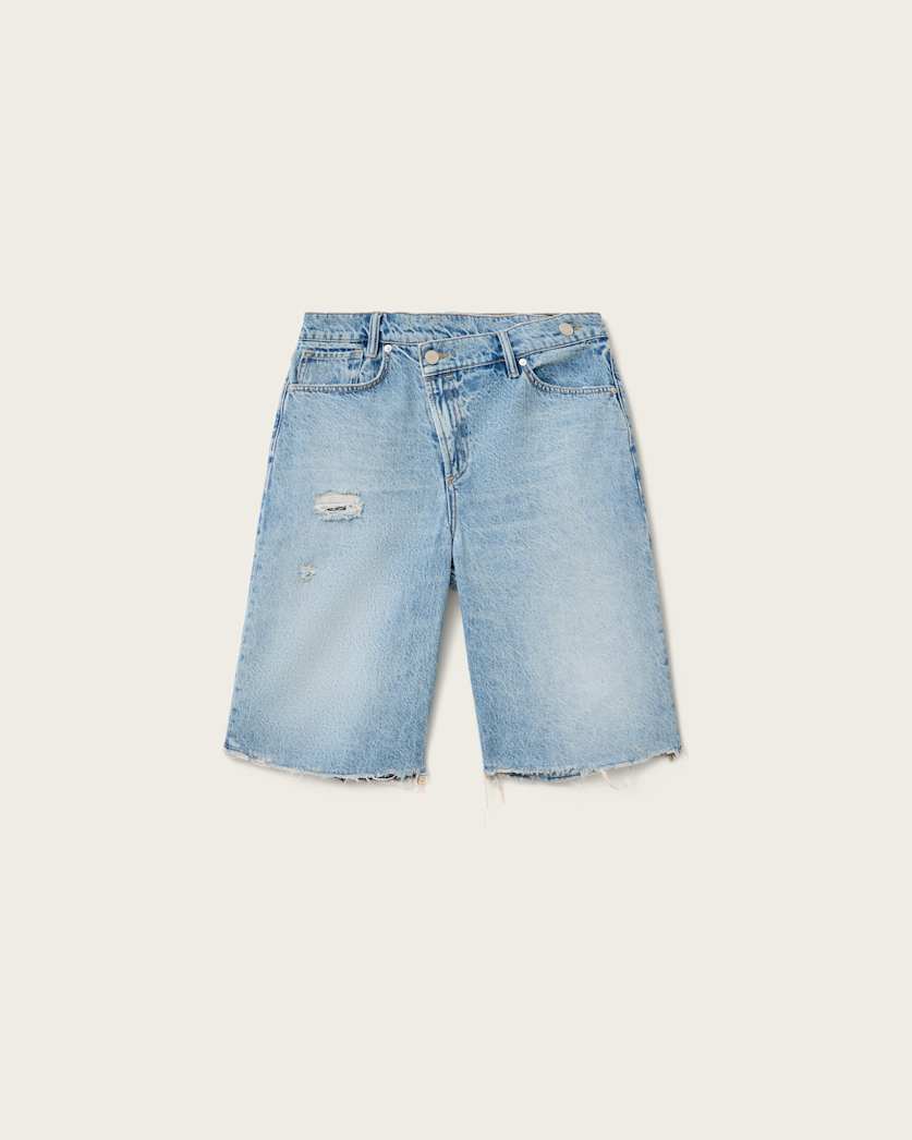Gray מכנסי ג׳ינס קצרים לנשים Aki Crossover ALLSAINTS