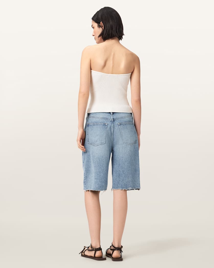 Seashell מכנסי ג׳ינס קצרים לנשים Aki Crossover ALLSAINTS
