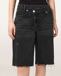 Dark Slate Gray מכנסי ג׳ינס קצרים לנשים Aki Crossover ALLSAINTS