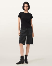 Seashell מכנסי ג׳ינס קצרים לנשים Aki Crossover ALLSAINTS