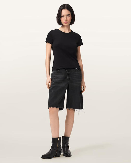 Seashell מכנסי ג׳ינס קצרים לנשים Aki Crossover ALLSAINTS