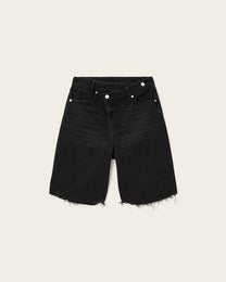 Black מכנסי ג׳ינס קצרים לנשים Aki Crossover ALLSAINTS