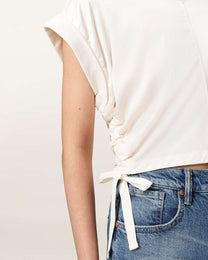 Lavender טי שירט סאטן קרופ לנשים Mira ALLSAINTS
