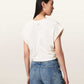 Seashell טי שירט סאטן קרופ לנשים Mira ALLSAINTS