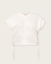 Misty Rose טי שירט סאטן קרופ לנשים Mira ALLSAINTS
