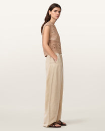 Antique White וסט קרושה סרוג לנשים Kyra ALLSAINTS
