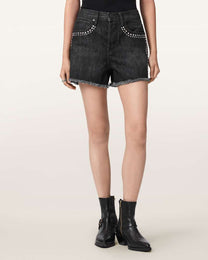 Light Gray ג'ינס קצר לנשים Heidi Stud Short ALLSAINTS